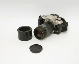 hakt1424-1 108 Canon キャノン EOS55 EYE CONTROL フィルムカメラ レンズ Tokina 100mm 1:2.8 通電ok