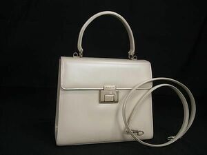 1円 ■美品■ GUCCI グッチ 000.1951.1306 レザー 2WAY クロスボディ ショルダーバッグ ハンドバッグ レディース アイボリー系 FA5960