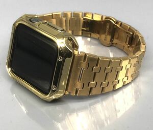 鏡面　ゴールド　ステンレス　アップルウォッチバンド Apple Watch ultra ケース　カバー　38mm 40mm 41mm 42mm 44mm 45mm 49mm