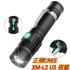 『特注 正規CREE XM-L2 U3』LEDライト 強力 懐中電灯 フルセット