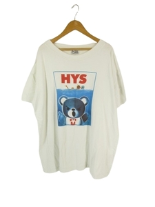 ヒステリックグラマー HYSTERIC GLAMOUR Tシャツ 丸首 半袖 ロゴ プリント ビッグシルエット 白 FREE QQQ メンズ