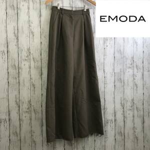 EMODA　エモダ　KELSEY WIDE PT　Sサイズ　グレー　裾は切りっぱなしのようなデザイン　ハイウエスト　脚長効果　S5.2-389　USED
