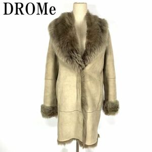 LA9913 DROMe ドローム 羊革ファームートンコート グレージュ系ロングコート イタリア製
