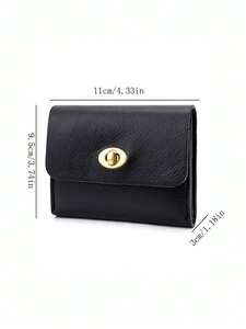 レディース アクセサリー 財布orカードケース 1個女性用短財布、ファッションロック付きコインパース、薄い中性カードバッグ