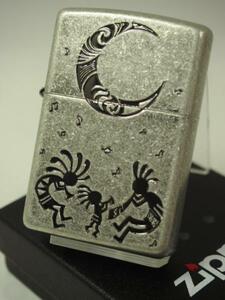 Zippo Kokopelli ココペリ インディアン ムーン月彫刻シルバー SV-B 新品