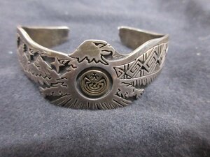 ◆1000円～Hopi　ホピ族 Jason Takala/ジェイソンタカラ バングル STERLING　14K