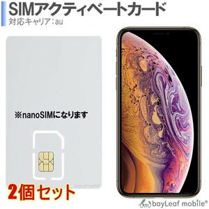 【2個セット】iPhone アクティベートカード アクティベーション au対応 nanoSIM