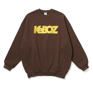 極美品 KEBOZ ケボズ 今季 23AW KITAYAMA 01 CREWNECK SWEAT ロゴ刺繍 クルーネック スウェット ブラウン Mサイズ オーバーサイズ 長袖