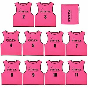 [フィンタ] サッカー 大人用 ビブス 10枚セット フリーサイズ FT6513 全8色 (ピンク)