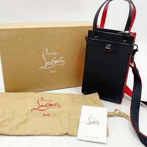 【美品】Christian Louboutin クリスチャンルブタン ルイトート ナノ 2way 3225386 ブラック レザー ショルダーバッグ レディース