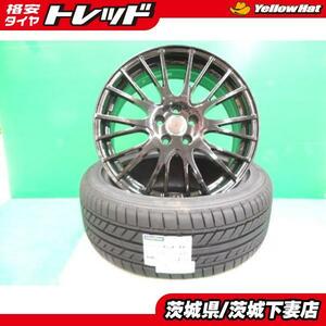 中古ホイール 新品タイヤセット 215/45R17 2024年製 国産 LS-EXE 4本 CD-S1 7J +48 5H100 組込発送 プリウス カローラツーリング