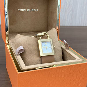 稼働品 TORY BURCH トリーバーチ TBW7001 QZ クォーツ 腕時計 アナログ 2針 南京錠 レザーベルト レディース 女性 ファッション K1781