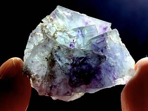 内蒙古産藍紫幻影蛍石・40g（中国産鉱物標本）