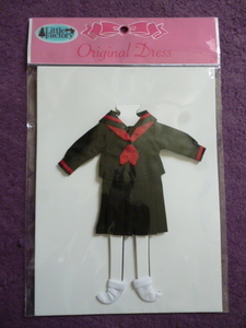リカちゃんキャッスル　リトルファクトリー　オリジナル制服　セーラー　22cm　黒×赤