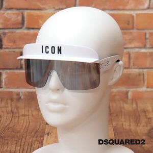 1円/DSQUARED2/サングラス Icon 0001/S つば付き シールド型 アイウェア テクノ モード インポート 新品/白/ホワイト/id269/