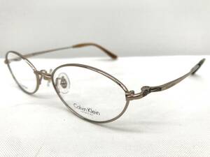 T-023 新品 眼鏡 メガネフレーム チタン Calvin Klein カルバンクライン 11g 50□18-135 フルリム メンズ 男性 レディース 女性 ゴールド系