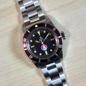 【WMT WATCH】MT.Fuji / Burgundy Bezel Fliplock Bracelet - Aged / 腕時計 メンズ おしゃれ ブランド 人気 30代 40代