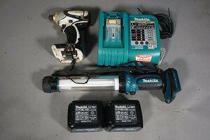 ◎ makita マキタ 14.4V 充電式インパクトドライバー LEDワークライト 充電器 バッテリー2個付き ML184 DC18RA BL1430 ※ジャンク品