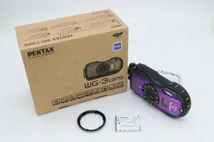 【美品 返品保証】 【元箱付き】ペンタックス Pentax WG-3 GPS パープル バッテリー付き コンパクトデジタルカメラ s9140