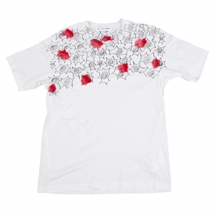 コムデギャルソンシャツCOMME des GARCONS SHIRT ハンドドローイングプリントTシャツ 白L 【メンズ】