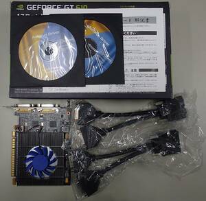 玄人志向製 NVIDIA GeForce GT610搭載 DVI-D接続4画面出力グラフィックボード GF-GT610-QUAD/4DVI