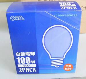 24個セット 白熱電球 E26 金口 OHM LC100V100W2PA 管理番号： RH-355