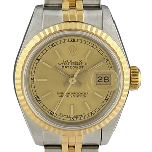 ロレックス ROLEX デイトジャスト 69173 腕時計 SS YG 自動巻き シャンパンゴールド レディース 【中古】