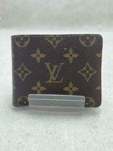 LOUIS VUITTON◆ポルト・フォイユ・ミュルティプル_モノグラム・キャンバス_BRW/PVC/BRW/メンズ