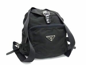 1円 PRADA プラダ テスートナイロン 巾着型 リュックサック バックパック デイパック レディース ブラック系 BK0855