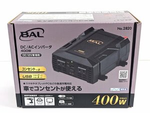 未使用 BAL DC/ACインバータ 400W 12V車専用 コンセントx2 USB-A/C No.2820《A9991