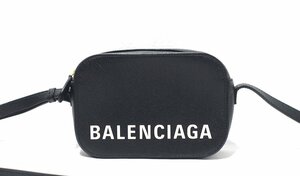 19SS 定価14万 美品 BALENCIAGA バレンシアガ ヴィル カメラバッグ XS クロスボディバッグ 558171 ブラック レザー ショルダーバッグ