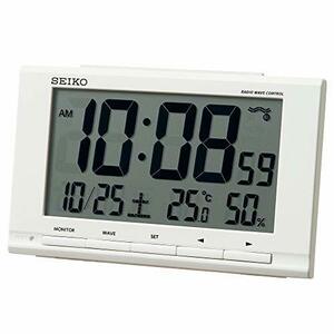 セイコークロック(Seiko Clock) 置き時計 白 本体サイズ:9.1×14.8×4.7cm 目覚まし時計 電波