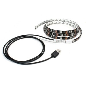 USB LEDテープライト 防水 5V 150cm RGB 多色発光 調光器付き 3チップ 黒ベース