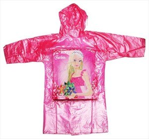 Barbie/バービー レインコート ジュニア 6サイズ 背袋付き 着せ替え人形 キャラクター 雨合羽 海外輸入品 雑貨[未使用品]