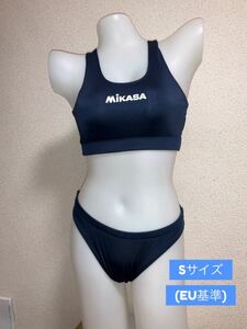 MIKASA ビーチバレー用ビキニ水着セット(ネイビー　Sサイズ)