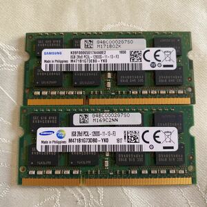 SAMSUNG DDR3 1600 1RX8 PC3 12800 8GBX2枚セット(16GB)②
