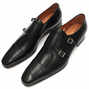 I0485S 新品 Santoni/ダブルモンク レザーシューズ 【サイズ：UK9.5】 ブラック 10053 サントーニ