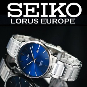 新品 逆輸入セイコーALBA サファイアガラス風防 深みあるダークブルーメタリック 50m防水 メンズ 激レア日本未発売 アルバ SEIKO 腕時計