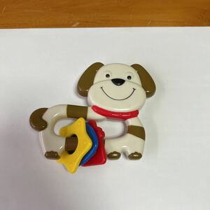 赤ちゃん ガラガラ 犬 リング(星 ハート 哺乳瓶) アンティーク ヴィンテージ 昭和レトロ 中古品 美品 送料無料