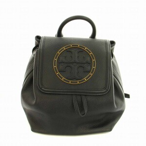 トリーバーチ TORY BURCH リュックサック デイバッグ レザー ロゴ OS 黒 ブラック ゴールド /YT レディース