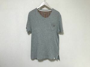 本物ポールスミスPAULSMITHコットンVネック半袖TシャツビジネススーツアメカジサーフメンズグレーL