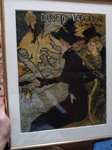刺繍 刺しゅう絵画 （35×44cm）オリムパス ART GALLERY ル・ディヴァン・ジャポネ ロートレック 　*WS506