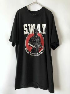 90s S.W.A.T スワット プリントT Tシャツ usa製 アメリカ製 90年代 ビンテージ ヴィンテージ 特殊部隊 ブラック 黒 ミリタリー 米軍