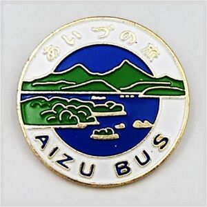 バッジ あいづの旅 AIZU BUS バッチ 会津観光記念 旅行 お土産 ラベルピン ピンバッジ ★ 希少品 アンティーク コレクション 22-0137-01