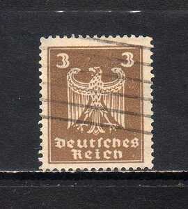 194162 ドイツ ワイマール共和国 1924年 普通 鷲の紋章 3pf 黄土茶 使用済 
