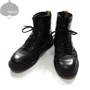 YGG★英国製 Dr.Martens ドクターマーチン 8ホール ブーツ 黒 UK10 シューズ ブラック 靴