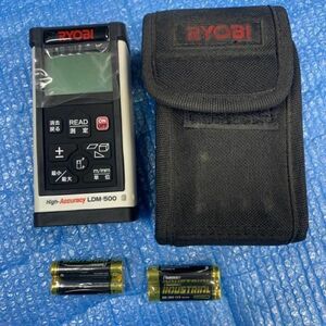 キレイ目◆RYOBI リョービ レーザー距離計 LDM-500 ケース付 内装工事 電気 水道 見積り計測 リフォーム現場 計測 現場監督 DIY kd03009351