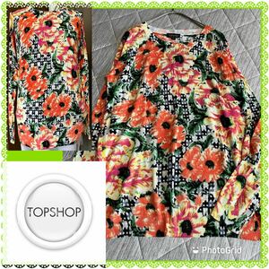 トップショップ★TOPSHOP★良品★マルチお花柄★柔らかロングニット★セーター