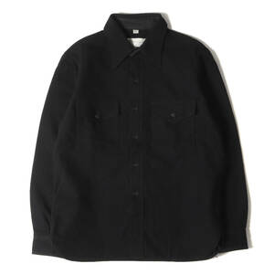 美品 At LAST&CO アットラスト シャツ サイズ:15 1/2 BUTCHER PRODUCTS U.S.NAVY CPO ウール シャツ ブラック トップス カジュアルシャツ