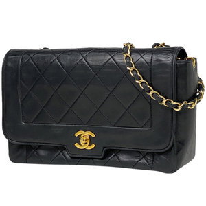 シャネル CHANEL マトラッセ シングルフラップ チェーン ショルダーバッグ ココマーク レザー ブラック レディース 【中古】